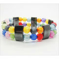 Wholesale magnetic stretch bracelet with multi plastic beads 7.25'